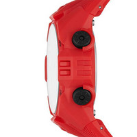 彪马（PUMA）男士 100米防水 LCD机芯 红色硅胶表带手表45mm Red ONE SIZE