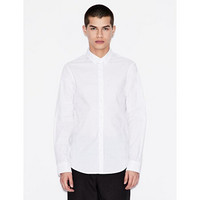 阿玛尼（ARMANI EXCHANGE）男修身版型全面LOGO长袖衬衫3HZC35 ZNLFZ White XS