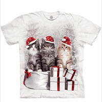 The Mountain男女T恤3d猫咪礼物盒子印花夏季短袖圆领直邮103911 SINGLE S