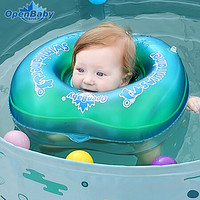 OPEN-BABY 欧培 婴儿游泳圈脖圈婴幼儿戏水加厚防翻防呛水颈圈宝绿色M码（内径-9.5cm 适合3-8个月）