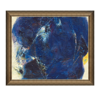 林岗 抽象油画《凝聚》背景墙装饰画挂画 72×61cm 爵士黑 油画布