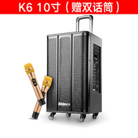 新科K6音响户外演出音箱k歌高品质带声卡大功率双话筒超大广场舞 10寸（赠双话筒）