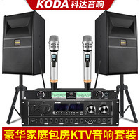 科达 专业家庭ktv音响套装带点歌机全套家用卡拉ok一体功放卡包间音箱 10寸音响套装+无线话筒