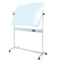 美硕（MEISHUO） 钢化玻璃白板支架式磁性白板壁挂简易办公会议移动写字板 自由型支架(150*90)双面