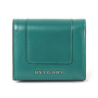 宝格丽 BVLGARI 21春夏 女士绿色SERPRNTI FORENER 系列皮质折叠钱包卡包 288857