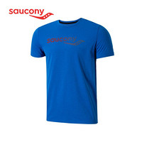 Saucony索康尼 男子休闲运动跑步 渐变LOGO短袖T恤男380229110091 彩兰 XL