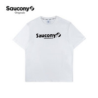 Saucony索康尼新品男子经典logo短袖 街头潮流短袖T恤男 白 XXL