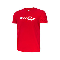 Saucony索康尼 2021春夏新品   男子运动短袖针织衫时尚T恤379929100205 红色 S