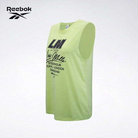 Reebok锐步 运动健身 Regular Fit MuscleTank 莱美女子运动背心 GV2000_荧光黄 A/L