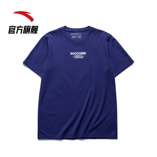 安踏t恤短袖男 篮球系列 2021夏季rocco运动t恤男休闲宽松圆领半袖