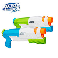 孩之宝(Hasbro)NERF热火 男孩儿童软弹玩具模型水枪新年礼物礼盒 水龙系列 散射两只装 户外玩具水枪B1218