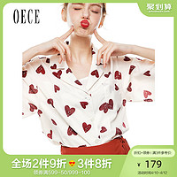 Oece2019夏装新款女装很仙的雪纺衫上衣洋气衬衫春设计感短袖衬衣