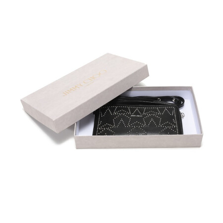 周仰杰 JIMMY CHOO 女士皮革单肩斜挎包黑色铆钉装饰 PERSEUS DDP 000071 BLACK SILVER