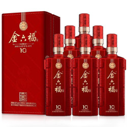 金六福n1050度高度白酒500ml*6瓶整箱装口感浓香型(内含礼品袋)