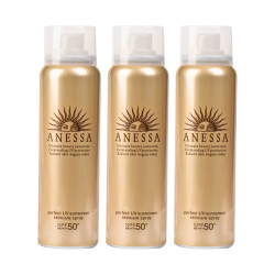 anessa安热沙3件装anessa资生堂安耐晒2020新款金色防晒喷雾spf5060g