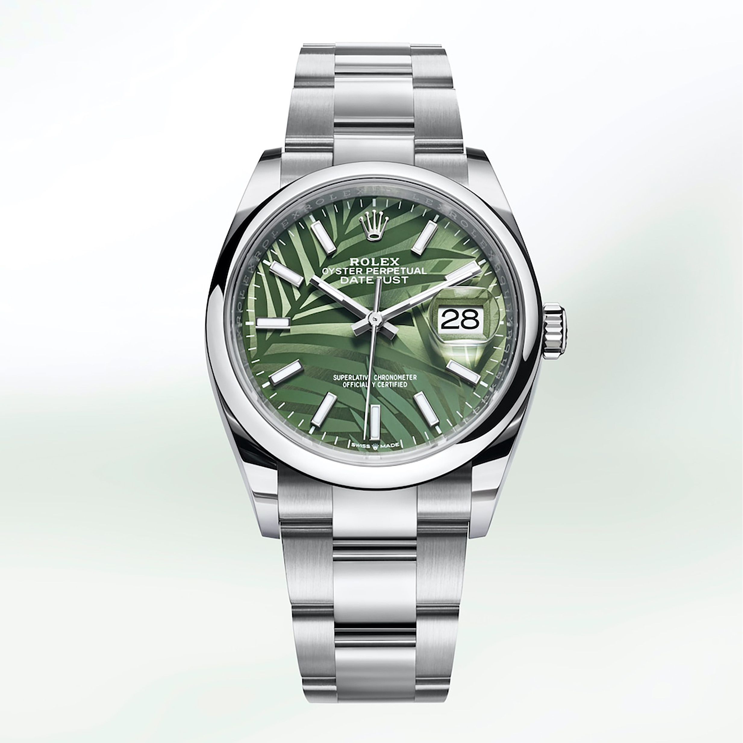 rolex 劳力士 日志型系列 36毫米自动上链腕表 126200 棕榈叶盘面
