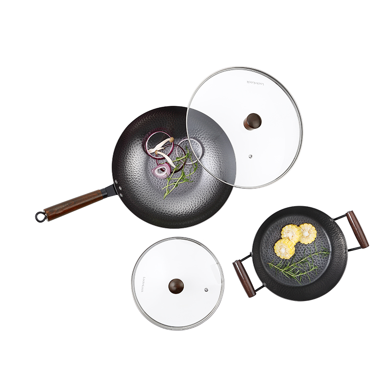 乐扣乐扣炒锅汤锅精铁不粘锅两件套