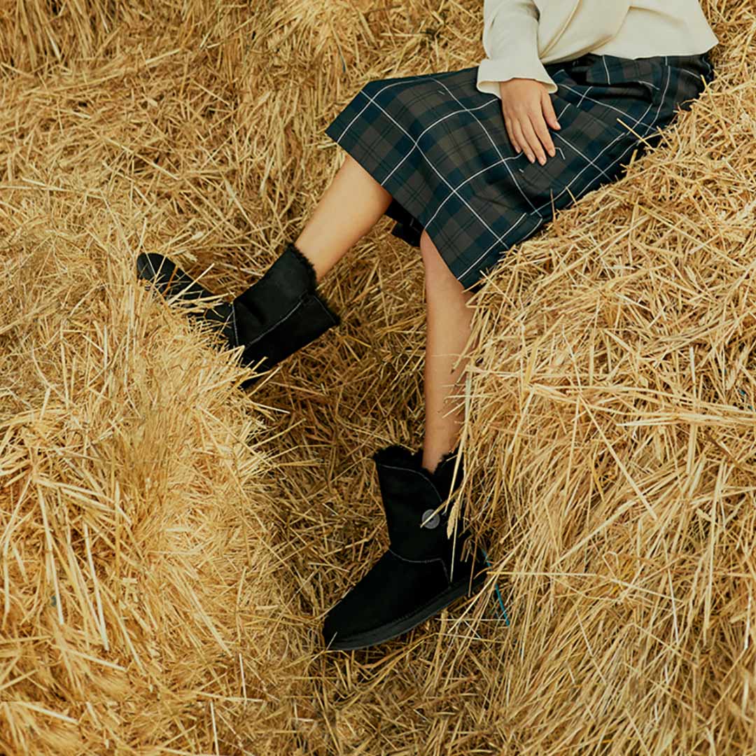 OZLANA至臻经典系列一粒扣长筒雪地靴