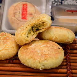 黄富兴蟹壳黄苏州特产黄山烧饼鲜葱肉松小烧饼糕点心网红零食小吃50g