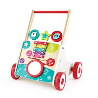 Hape手推车玩具木质音乐学步车男女小孩宝宝1-3岁婴幼儿童新年生日礼物 E0383音乐学步车