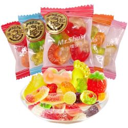 徐福记果汁橡皮糖1000g散装果粒形水果味软糖办公室零食儿童糖果