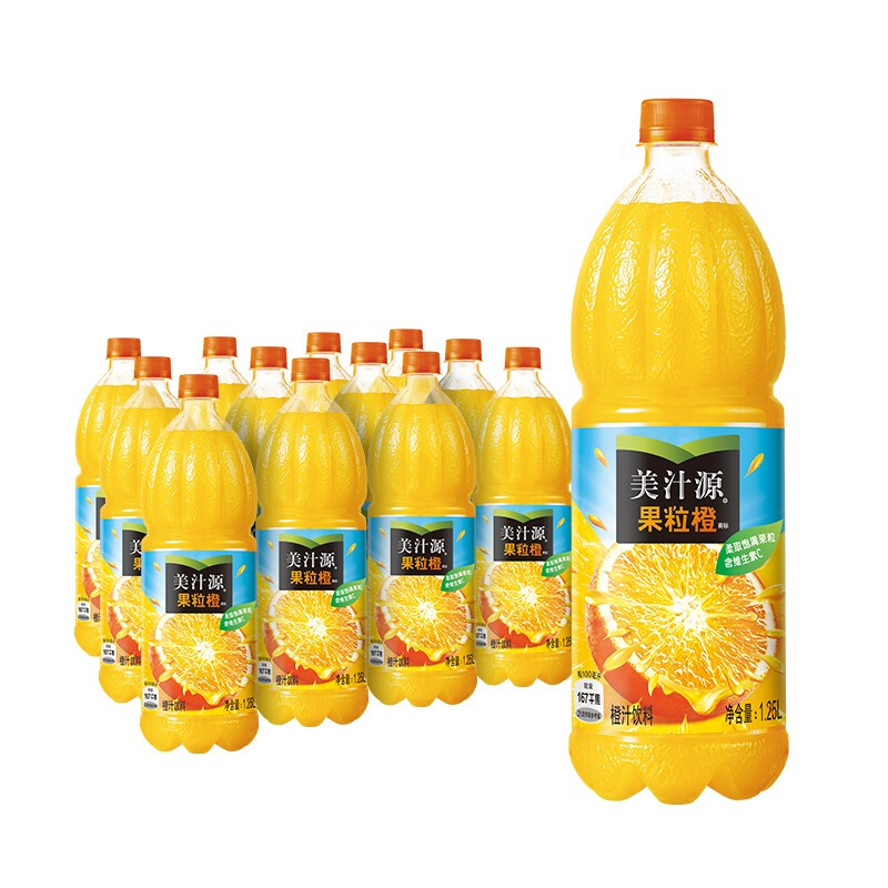 美汁源果粒橙,接近于橙汁的饮料