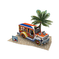 乐立方3D立体拼图纸模型拼装拼插玩具 东南亚亚洲世界风情名建筑迷你儿童创意拼装模型摆件 菲律宾吉普车