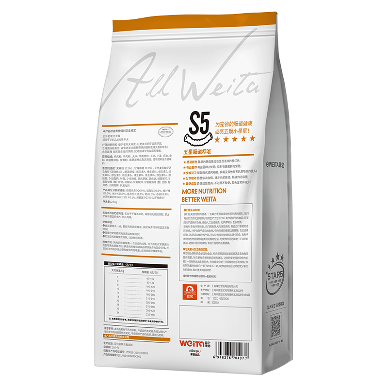 e-WEITA味它贵宾泰迪比熊金毛边牧7岁以上成犬狗粮老年犬粮20kg