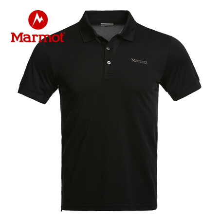 Marmot/土拨鼠20春夏排汗简约商务柔软翻领速干Polo衫男户外 橙色 L 欧码偏大