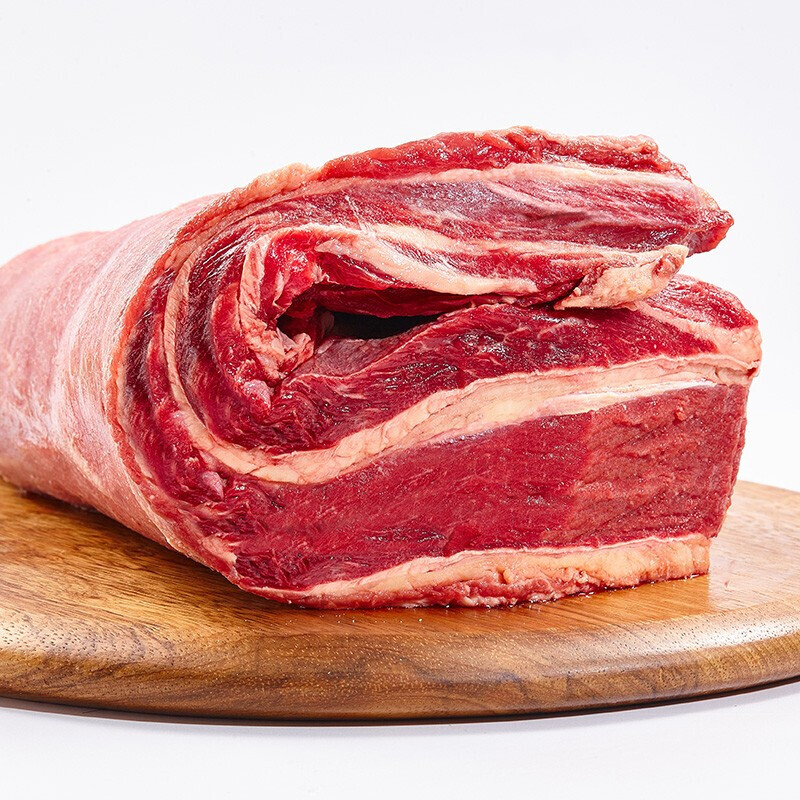 绿之邦  原切牛腩肉1kg 大块新鲜牛肉生冷冻2kg 谷草饲黄牛肉2.5kg 生鲜 原切牛腩5斤