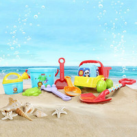 费雪(Fisher Price)儿童沙滩玩具8件套装 夏天户外海边戏水玩沙工具幼儿洗澡挖沙铲子水壶水桶F0122H1