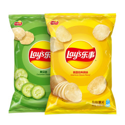 lays乐事薯片75g2包美国经典原味黄瓜味明星同款小零食