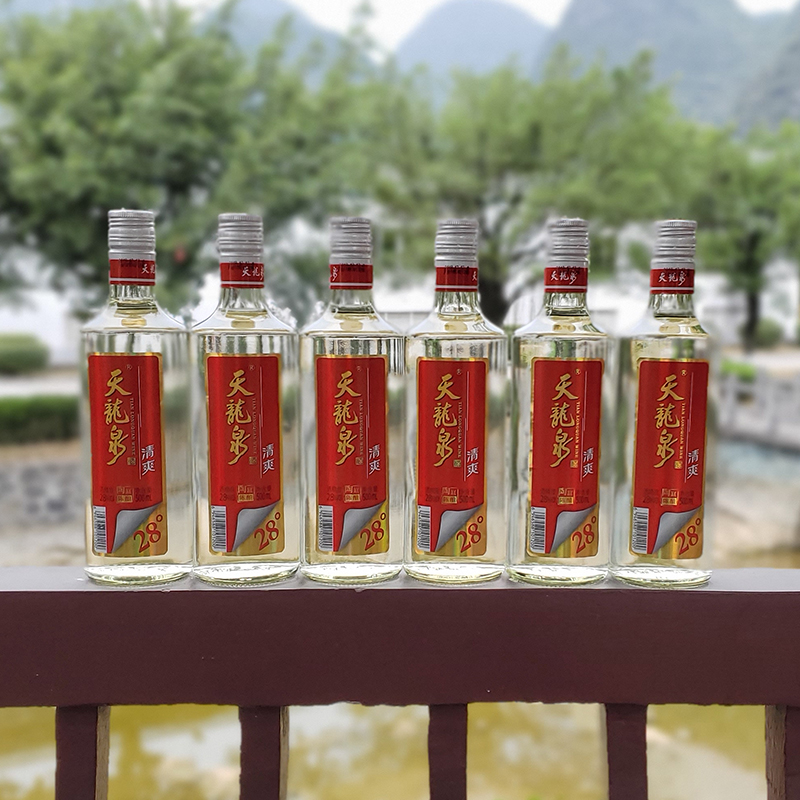 天龙泉 28度 清爽二代大米酒国产酒粮食酒泡果酒500mL