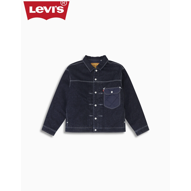 Levi's Red先锋系列 男士翻领双面穿夹棉服A0121-0000 深牛仔蓝 L