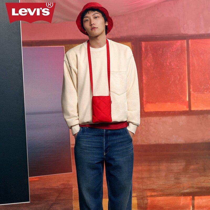 Levi's Red先锋系列 男士米白色圆领夹棉服A0125-0000 米白色 L