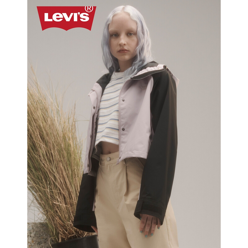 LEVI'S轻松浪系列 女士拼色连帽短款夹克外套23452-0000 拼色 L