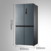 百亿补贴：Midea 美的 冰箱465升十字双开四门家用一级能效双变频超薄嵌入式大容量