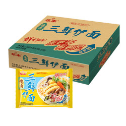 华丰方便面三鲜伊面鸡肉味整箱袋装泡拌两吃面87g24
