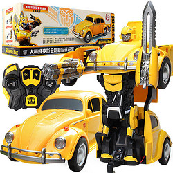 变形金刚机器人儿童感应充电遥控汽车玩具男孩甲壳虫大黄蜂