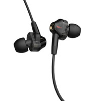 PLUS会员：EDIFIER 漫步者 GM360 入耳式双动圈降噪有线耳机 黑金色 3.5mm