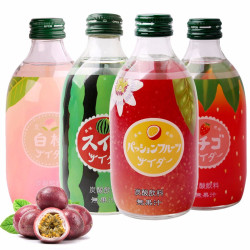 友杰日本进口友桝友杰jie友树友升碳酸饮料果味汽水300ml4瓶混合装5种