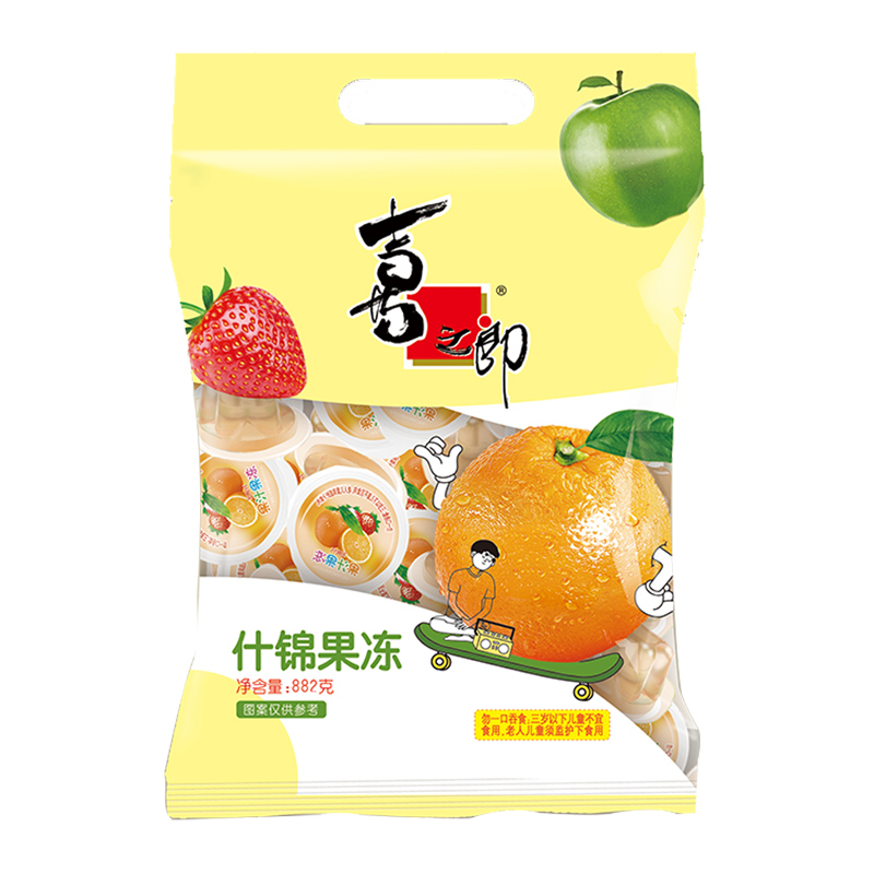 喜之郎882g什锦果汁果冻大袋装果肉果冻特产零食品网红