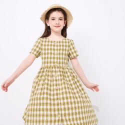 balabala巴拉巴拉女童裙子儿童连衣裙2021新款夏装大童公主裙洋气格纹
