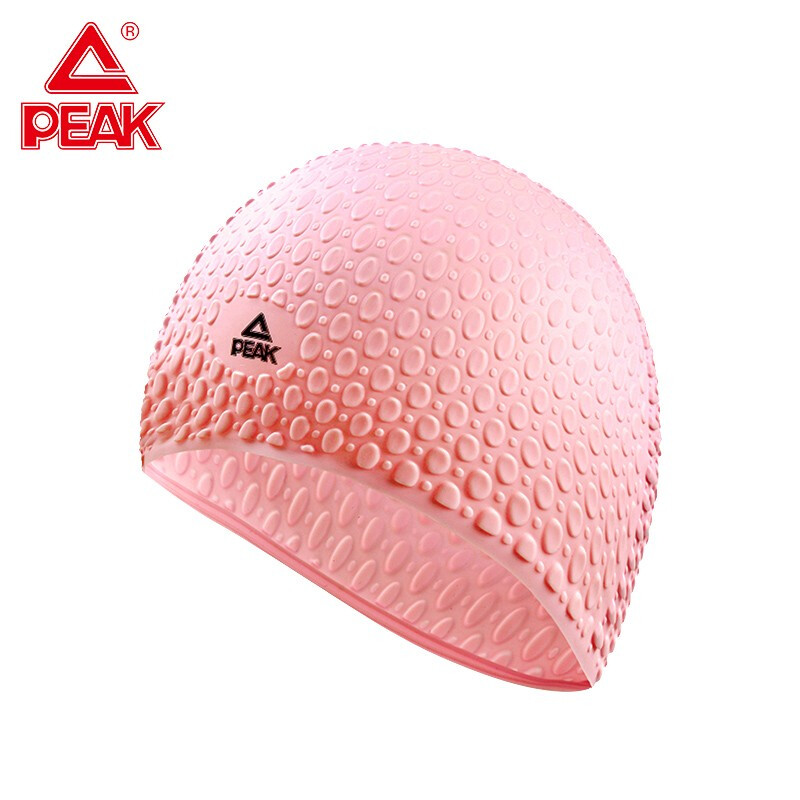 匹克（PEAK）2021新款水滴泳帽时尚潮流泳帽 粉色