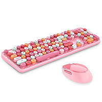 MOFii 摩天手 sweet 無線鍵鼠套裝 粉色混彩
