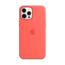 苹果 iphone 12 pro max 专用原装magsafe硅胶手机壳 保护壳 - 粉橘色