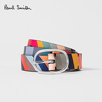 Paul Smith女士漩涡图案饰边皮革腰带黑色2021夏季新品