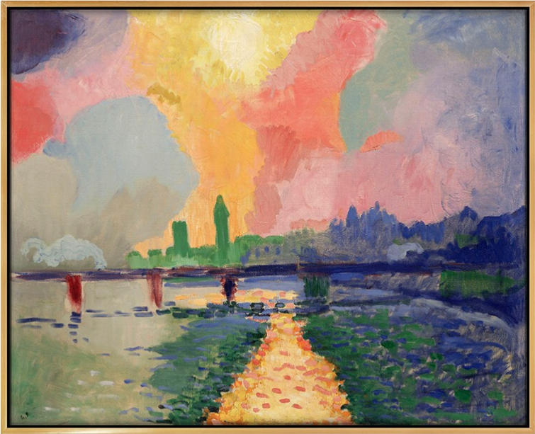 弘舍 安德烈・德兰 抽象油画《查令十字桥》成品尺寸65x53cm 油画布 闪耀金