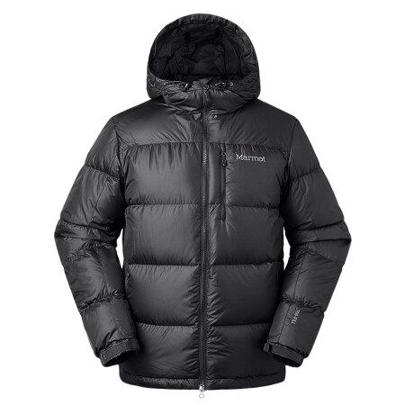 Marmot/土拨鼠秋冬运动休闲防风保暖面包羽绒服男户外 曜石黑001 XXL 欧码偏大