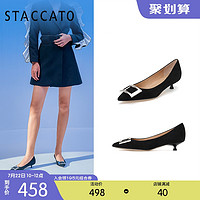 STACCATO 思加圖 春季尖頭通勤羊絨皮鞋低跟鞋細跟鞋單鞋9ER26CQ0